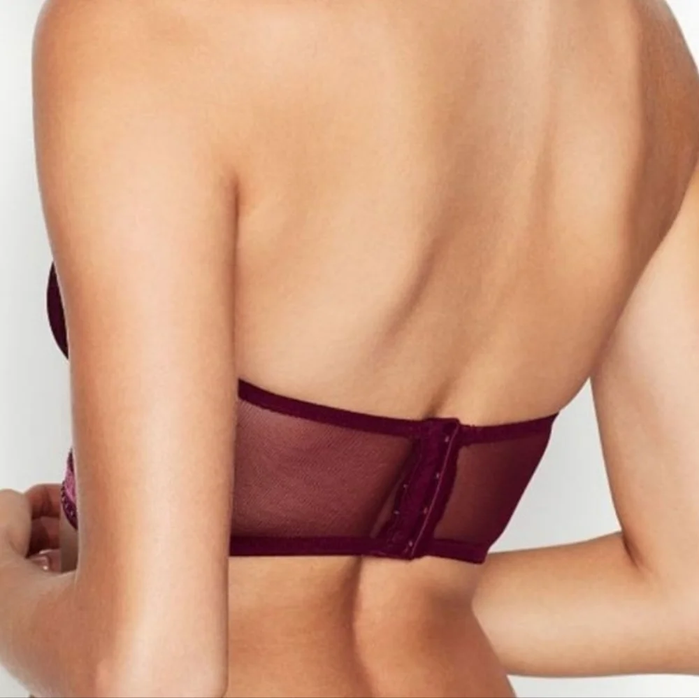 Victoria Secret Burgundy High-Neck Bra - Picture 2 of 5